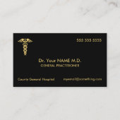 Doctor Caduceus Black and Gold Visitenkarte (Vorderseite)