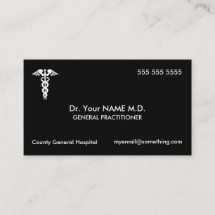 Doctor Caduceus Black Visitenkarte