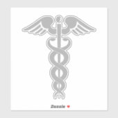Doctor Caduceus Gray Aufkleber (Blatt)