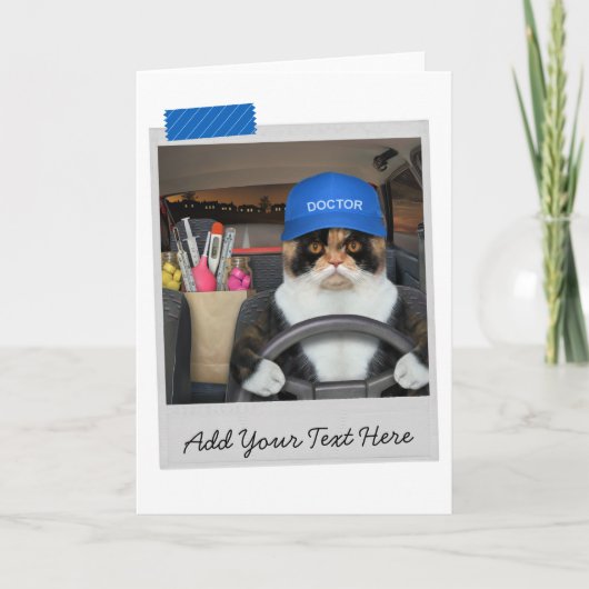 Doctor Calico Cat Funny Card Karte (Vorderseite)