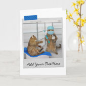 Doctor Cat COVID Impfung Funny Karte (Gelbe Blume)