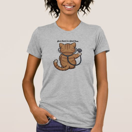 Doctor Cat - Niedliche lustige Kitty mit Stethosco T-Shirt (Vorderseite)
