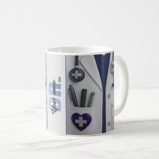 Doctor Coat Stethoscope Mug | Custom Medical Nurse Kaffeetasse (VorderseiteRechts)
