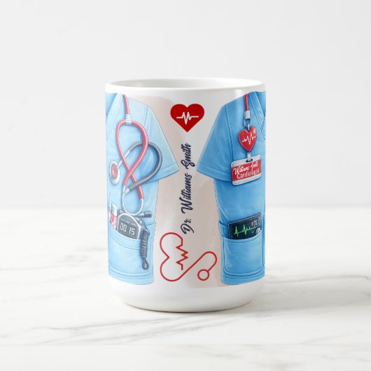 Doctor Coat Stethoscope Mug | Custom Medical Nurse Kaffeetasse (Mittel)