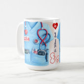 Doctor Coat Stethoscope Mug | Custom Medical Nurse Kaffeetasse (Vorderseite Links)