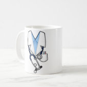 Doctor Costume White Lab Coat Stethoscope Kaffeetasse (Vorderseite Links)