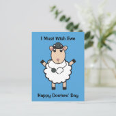 Doctor Day Sheep Wish Ewe Funny Personalize Postkarte (Stehend Vorderseite)