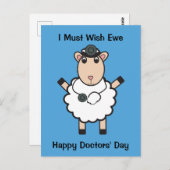 Doctor Day Sheep Wish Ewe Funny Personalize Postkarte (Vorne/Hinten)