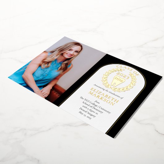 Doctor Dental Operation Foto Abschluss Gold Folieneinladung (Gedreht)