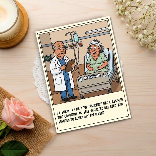 Doctor Diagnosis With Spotted Patient Get Well Postkarte