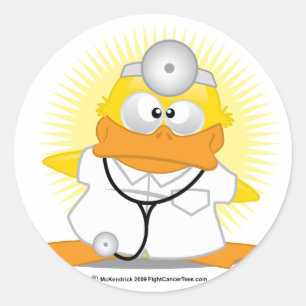 Doctor Duck Runder Aufkleber