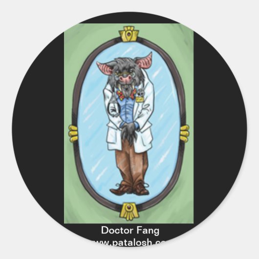 Doctor Fang Runder Aufkleber (Vorderseite)