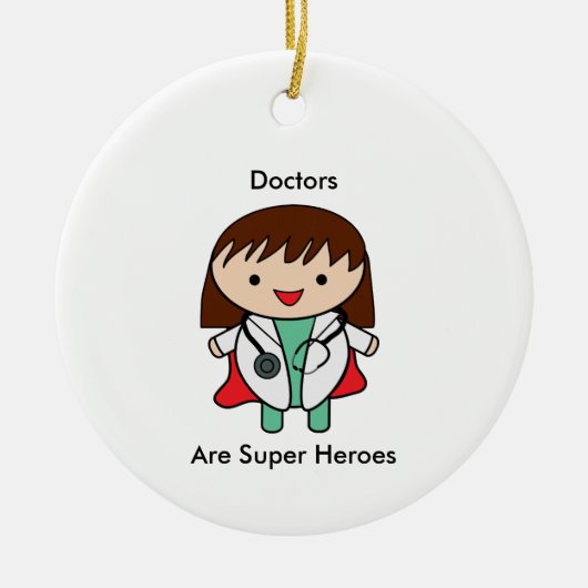 Doctor Female Super Hero Funny Keramik Ornament (Vorne)