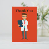 Doctor fügt Text Dankeschön-Karte hinzu Dankeskarte (Stehend Vorderseite)