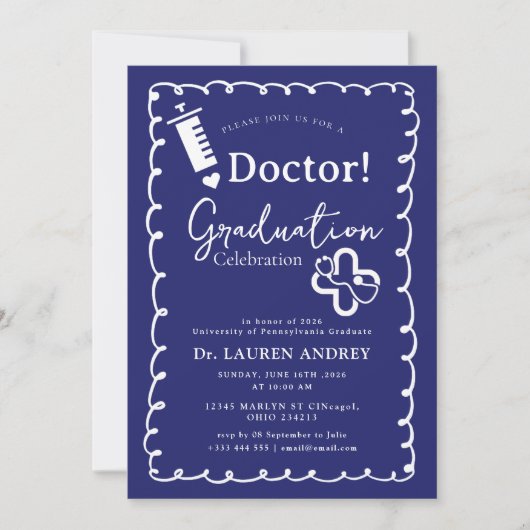 Doctor Graduation Party Invitation Einladung (Vorderseite)