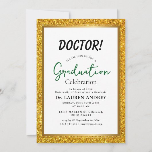 Doctor Graduation Party Invitation Einladung (Vorderseite)