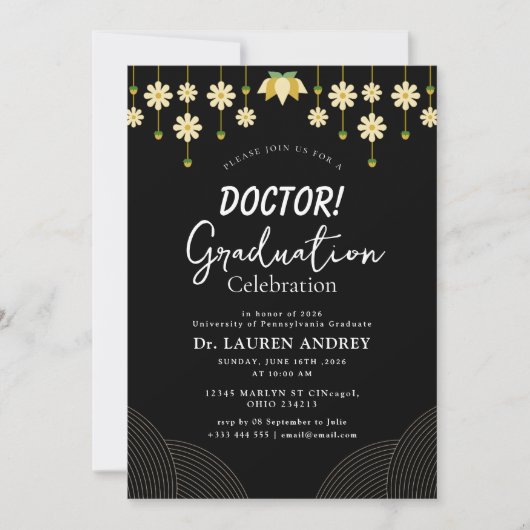 Doctor Graduation Party Invitation Einladung (Vorderseite)