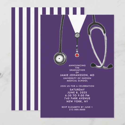 Doctor Graduation Party Invitations Einladung (Vorne/Hinten)