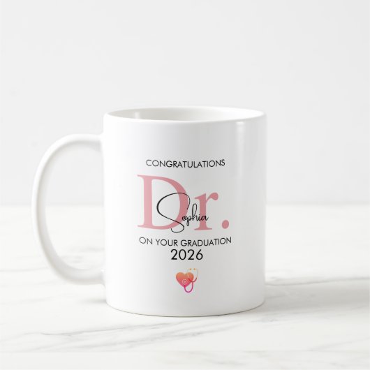 Doctor Graduation Personalized Name Class 2026 Kaffeetasse (Links)
