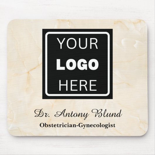 Doctor Hospital Clinic Logo Marfil Marble Maus Pa Mousepad (Vorne)