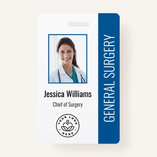 Doctor Hospital Medical Employee Foto ID Blue Ausweis (Vorderseite)