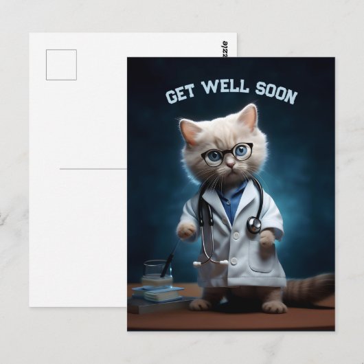 Doctor Kitten wird bald gut Postkarte (Vorne/Hinten)