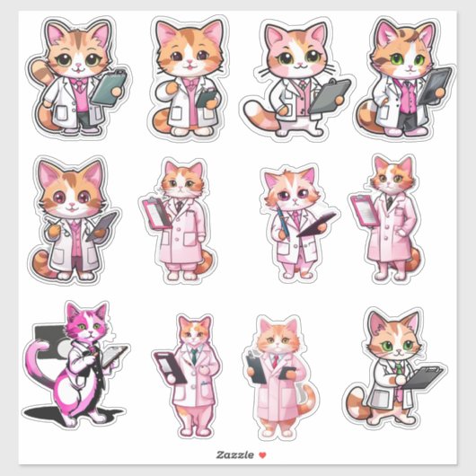 Doctor Kitty Stickers Aufkleber (Blatt)