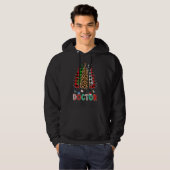 Doctor Leopard Red White Green Plaid Christmas Tre Hoodie (Vorne ganz)