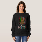 Doctor Leopard Red White Green Plaid Christmas Tre Sweatshirt (Vorne ganz)