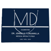Doctor MD Blue Graduation Party Große Geschenktüte (Vorderseite)