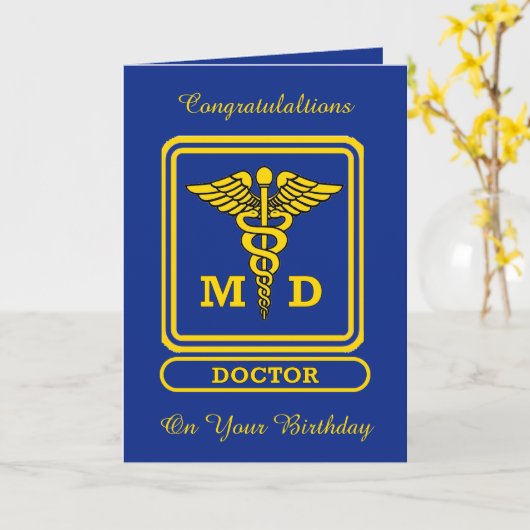 Doctor MD Custom Birthday Card Karte (Gelbe Blume)