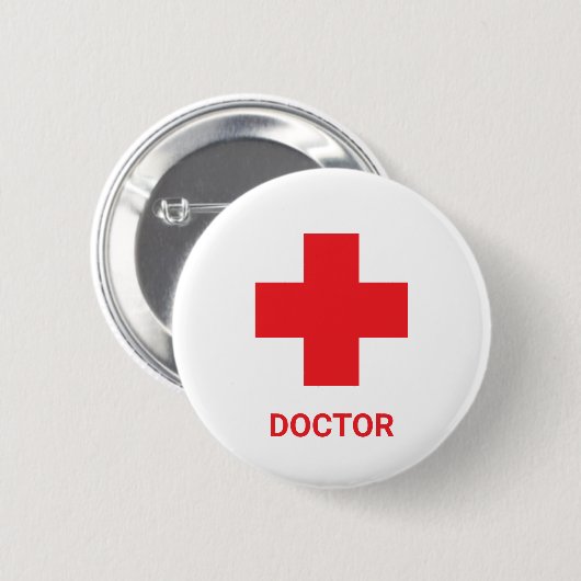 Doctor MEDIC & First Aid, Cross, Ambulance, Button (Vorne & Hinten)