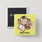 Doctor Monkey fügt die Wörter hinzu Button (Vorne & Hinten)