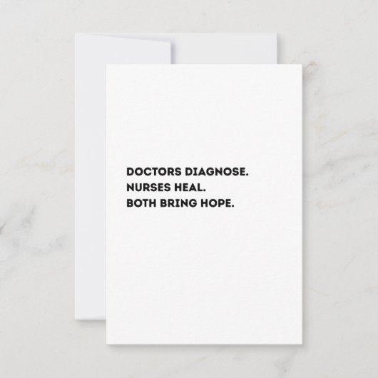 Doctor & Nurse Definition Card – Heartfelt Dankeskarte (Vorderseite)
