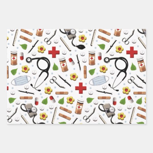 Doctor Nurse Geschenkpapier Set (Vorderseite)