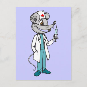 Doctor Nurse Mouse Postkarte