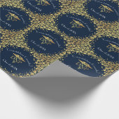Doctor Nursing Practice Graduation Navy Blue Gold Geschenkpapier (Ecke)