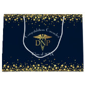 Doctor Nursing Practice Graduation Navy Blue Gold Große Geschenktüte (Vorderseite)