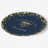 Doctor Nursing Practice Graduation Navy Blue Gold Pappteller (Schrägansicht)