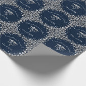 Doctor Nursing Practice Graduation NavyBlue Silver Geschenkpapier (Ecke)