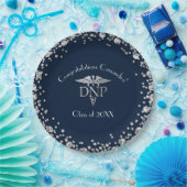 Doctor Nursing Practice Graduation NavyBlue Silver Pappteller (Party)