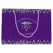 Doctor Nursing Practice Graduation Purple Silver Große Geschenktüte (Rückseite)