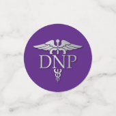 Doctor Nursing Practice Graduation Purple Silver Konfetti (Klein Vorderseite)