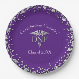 Doctor Nursing Practice Graduation Purple Silver Pappteller