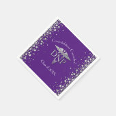Doctor Nursing Practice Graduation Purple Silver Serviette (Ecke)