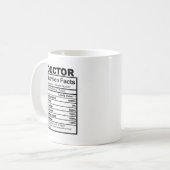 Doctor Nutritional Fact Tasse Funny Mug (Vorderseite Links)