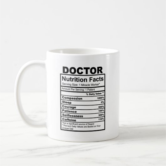 Doctor Nutritional Fact Tasse Funny Mug (Links)