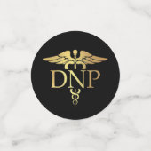 Doctor of Nursing Practice Graduation Black Gold Konfetti (Klein Vorderseite)