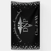 Doctor of Nursing Practice Graduation Black Silver Banner (Vertikal)