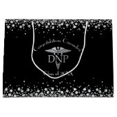 Doctor of Nursing Practice Graduation Black Silver Große Geschenktüte (Vorderseite)